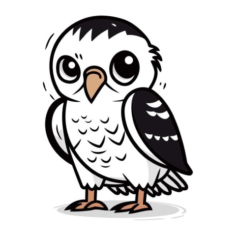 Owl isolated on white background. Cute cartoon vector illustrati