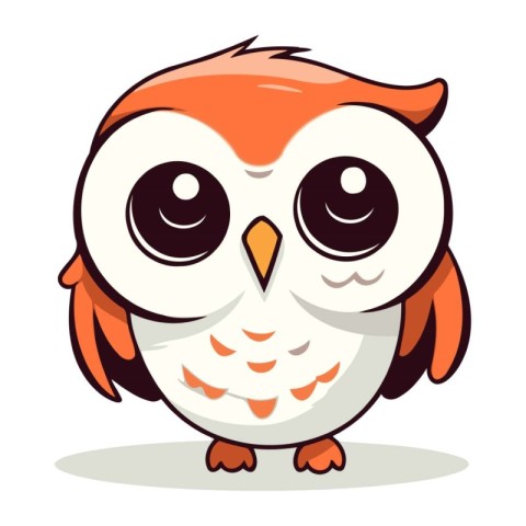 Cute cartoon owl. Vector illustration isolated on a white backgr