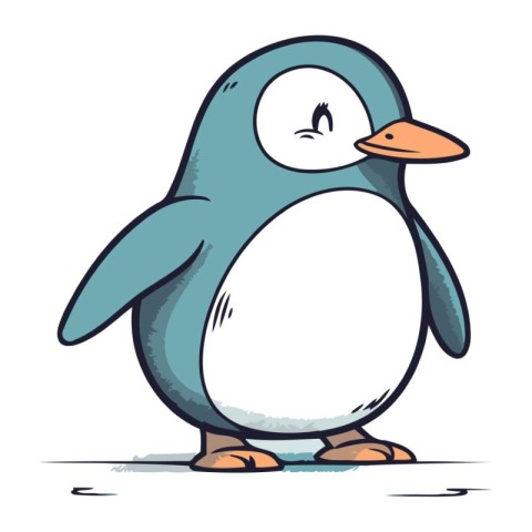 Cartoon penguin. Vector illustration of a cute penguin.