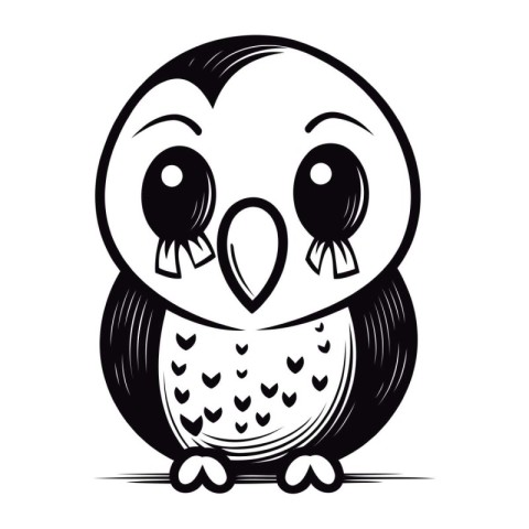 Owl cartoon mascot. Vector illustration isolated on a white back