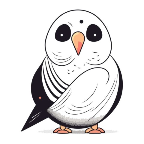 Cute cartoon owl isolated on a white background. Vector illustra