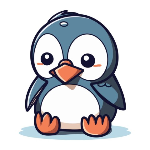 Cute penguin mascot cartoon vector illustration. Cute cartoon pe