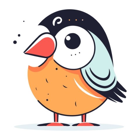 Cute little bird. Vector illustration in a flat cartoon style.