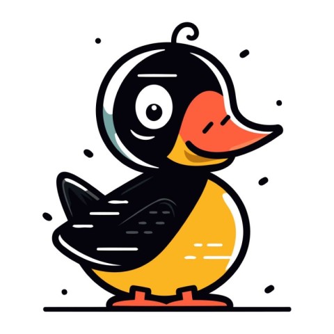 Cute cartoon duck. Vector illustration isolated on a white backg