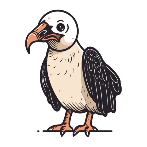 vector illustration of a vulture. isolated on a white background