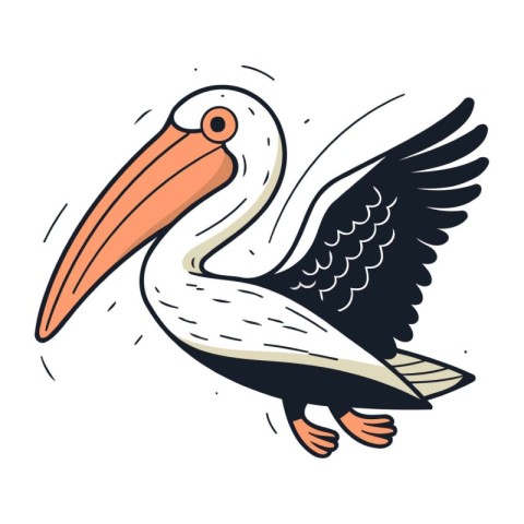 Pelican vector icon. Cartoon illustration of pelican vector icon