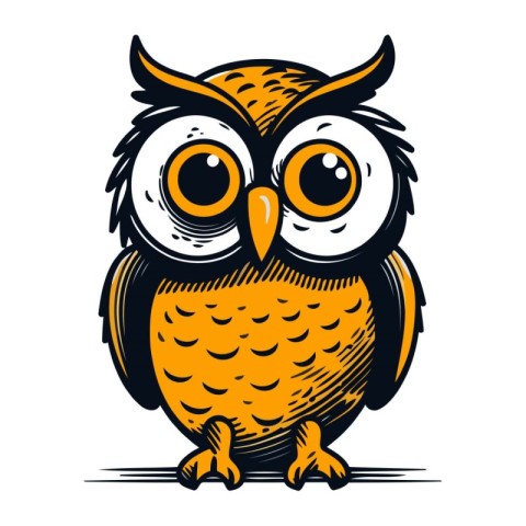 Owl isolated on white background. Vector illustration for your d