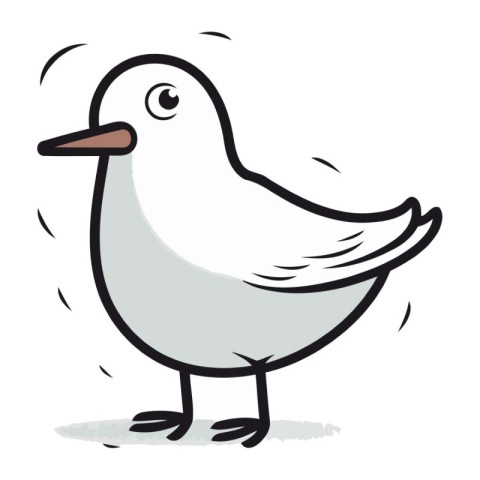 cartoon seagull isolated on white background. vector illustratio