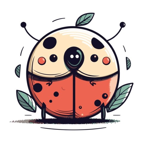 Cute cartoon ladybug. Vector illustration of a ladybug.