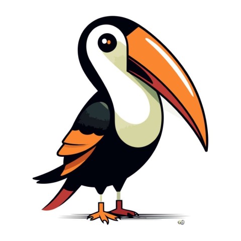 Toucan isolated on white background. Vector illustration. EPS 10