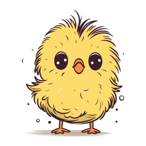 Cute little chick isolated on white background. Cartoon vector i