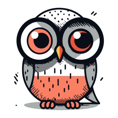 Cute cartoon owl. Vector illustration isolated on a white backgr