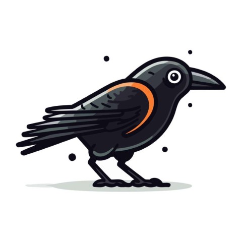 Crow. Vector illustration. Isolated on a white background.