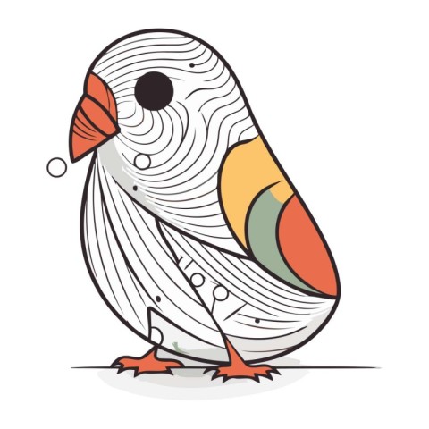 Illustration of a cute bird on a white background. Vector illust