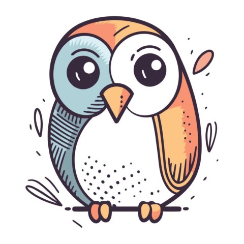 Cute cartoon owl. Vector illustration in doodle style.