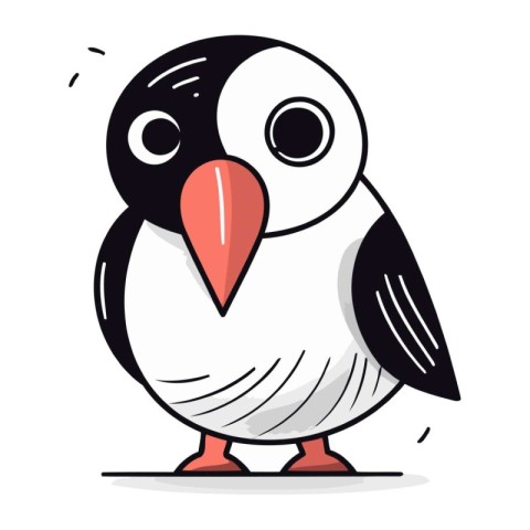 Cartoon penguin. Vector illustration of a cute penguin.