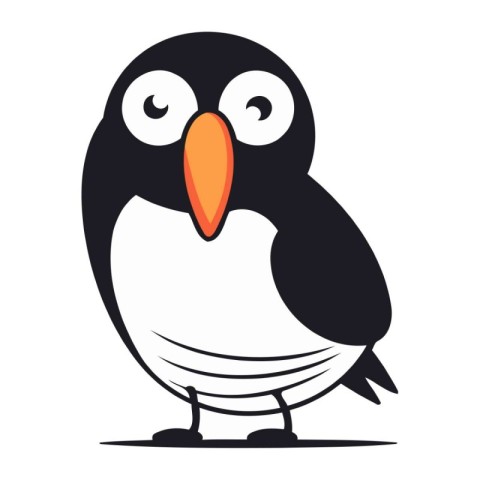 Penguin cartoon isolated on a white background. Vector illustrat