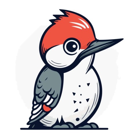 Vector image of a cute red bellied woodpecker.