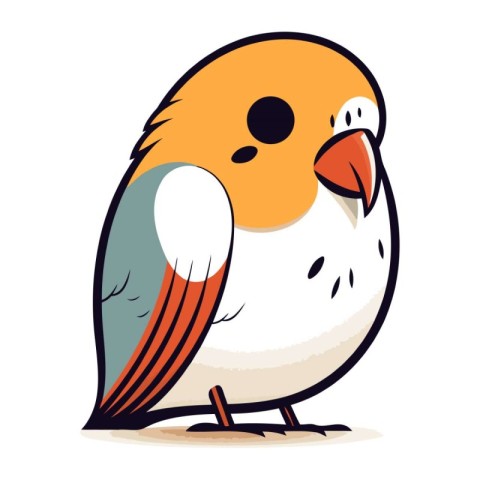 Cartoon parrot isolated on white background. Vector illustration