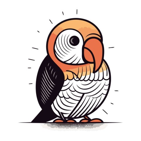 Cute parrot isolated on a white background. Vector illustration.