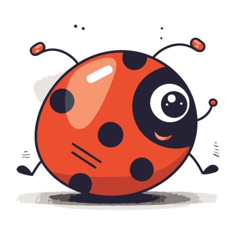 Cute cartoon ladybug. Vector illustration isolated on white back