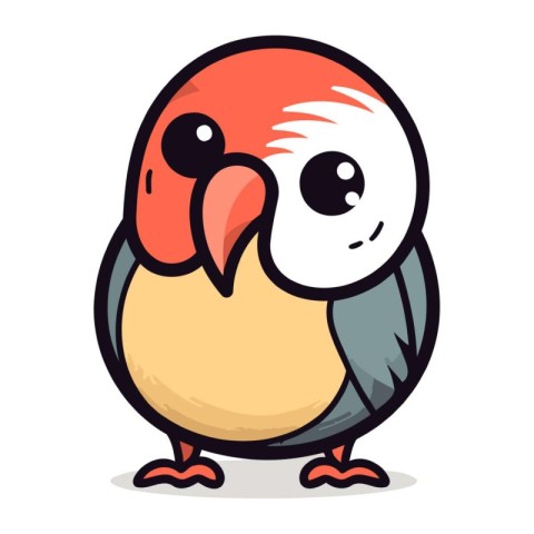 Cute Parrot Bird Cartoon Mascot Character Vector Illustration