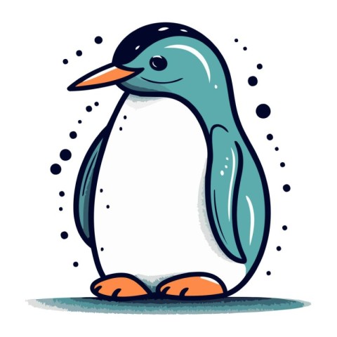 Cartoon penguin. Vector illustration of a cute penguin.