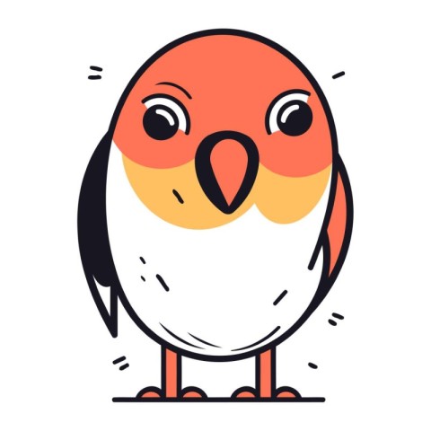 Cute little bird. Vector illustration in doodle style.