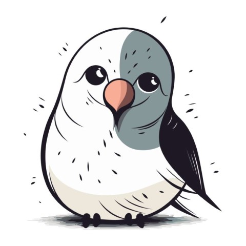 Cute cartoon parrot on a white background. Vector illustration.