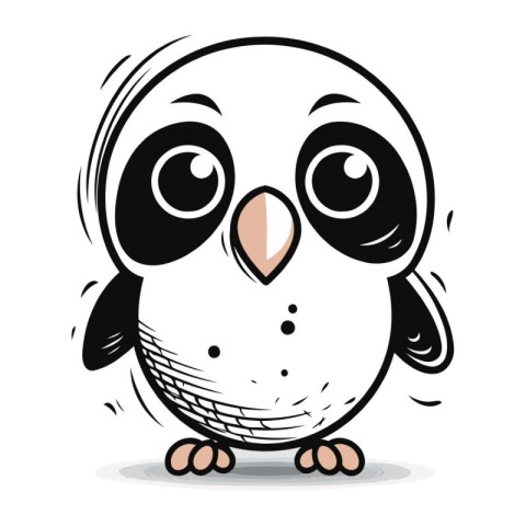 Cute cartoon owl. Vector illustration isolated on a white backgr