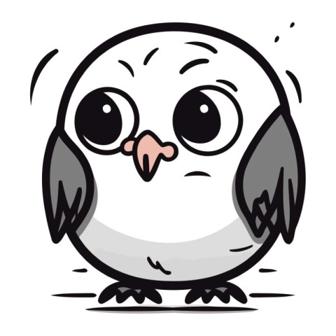 Cute cartoon owl. Vector illustration isolated on a white backgr