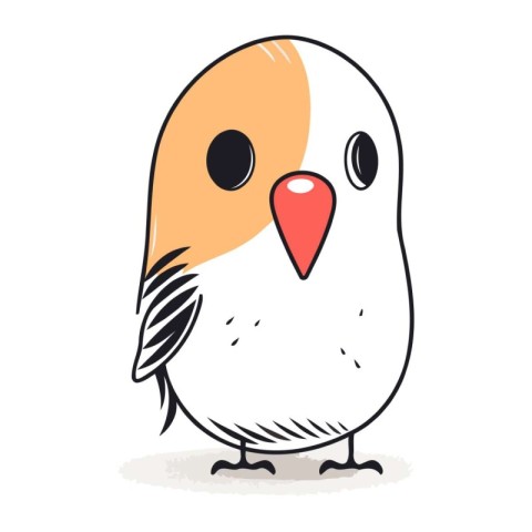 Cute cartoon bird. Vector illustration isolated on a white backg