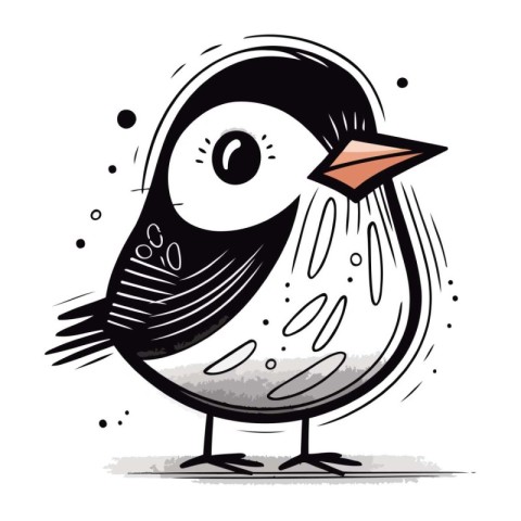 Cute cartoon bird. Vector illustration isolated on a white backg