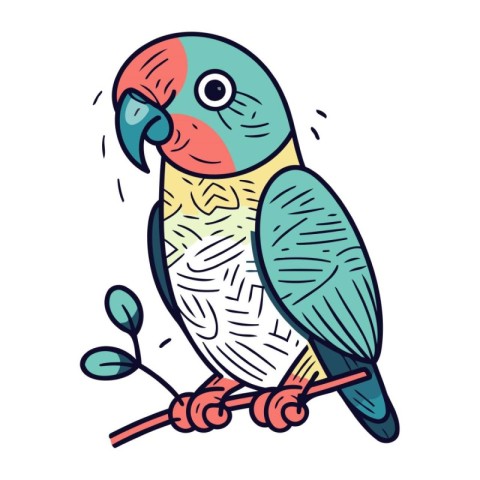 Parrot doodle icon. vector illustration. eps10