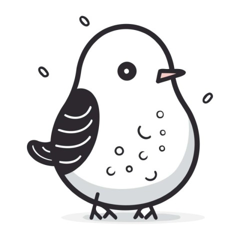 Cute cartoon bird. Vector illustration in doodle style.