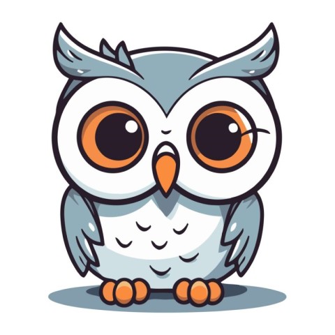 Cute owl isolated on a white background. Vector illustration. ep