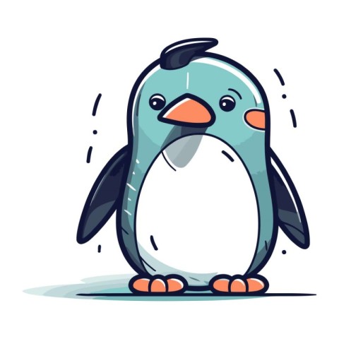 Cute penguin. Cartoon vector illustration. Cute penguin.