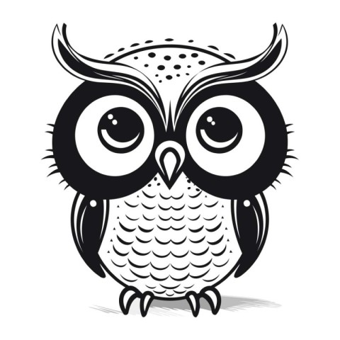 Owl head isolated on white background. Vector illustration for d