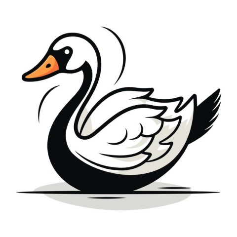 Swan icon isolated on white background. Vector illustration in c