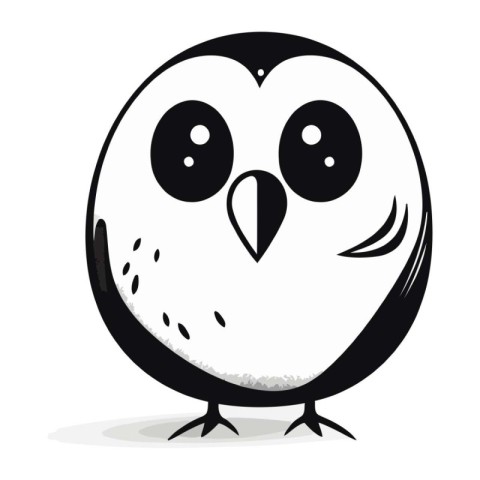 Cute cartoon owl. Vector illustration isolated on a white backgr