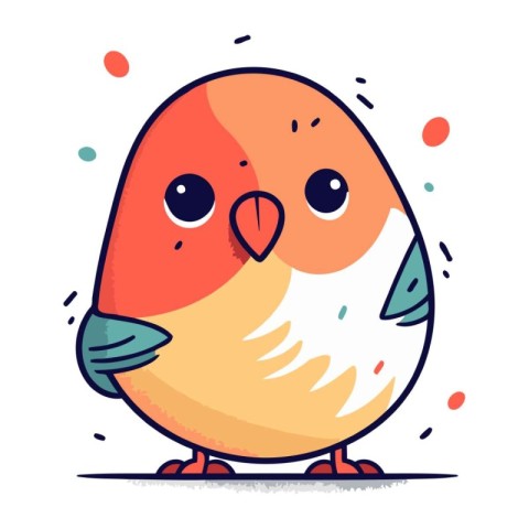 Cute cartoon bird with funny face. Vector illustration for your