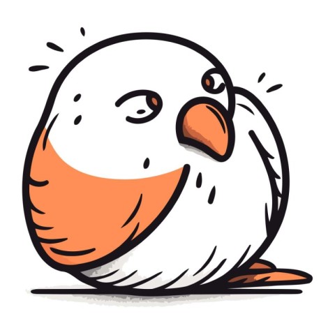 Cute cartoon bird. Vector illustration of a cute bird isolated o