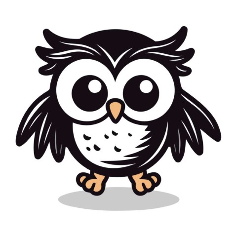 Owl cartoon character isolated on a white background. Vector ill