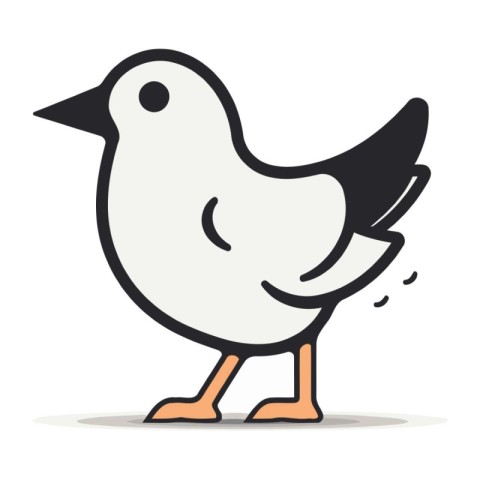 Cute cartoon bird. Vector illustration isolated on a white backg