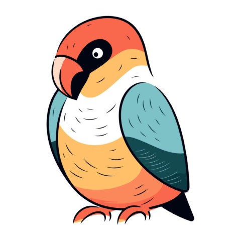 Colorful parrot isolated on a white background. Vector illustrat