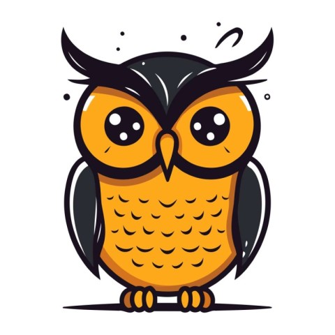 Cartoon owl. Vector illustration. Isolated on white background.