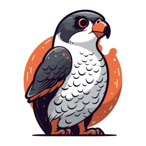 Goshawk. Vector illustration of a bird in cartoon style.