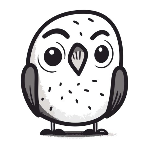 Cute cartoon owl. Vector illustration isolated on a white backgr