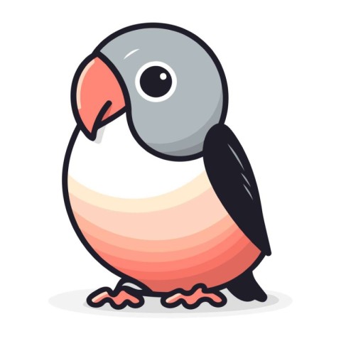 Cute cartoon parrot. Vector illustration of a parrot.