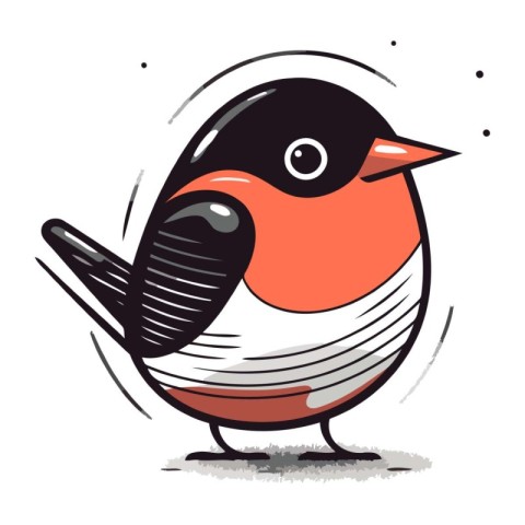 Bullfinch. Vector illustration of a cute cartoon bullfinch.